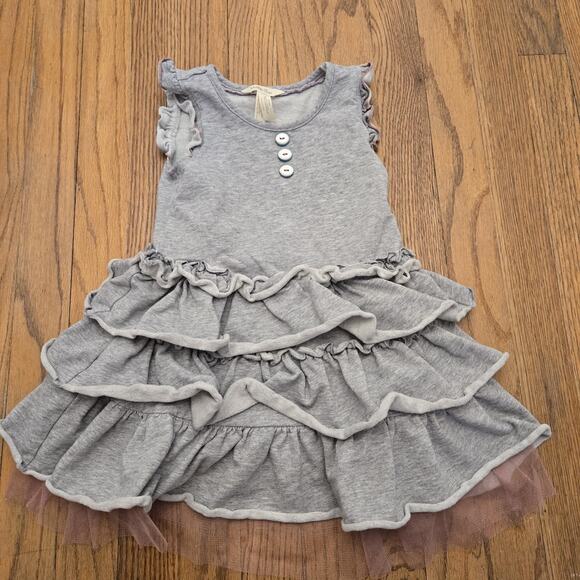 Matilda Jane Whiskers Dress Girls Sz 4 Gray with Tulle - Picture 6 of 8